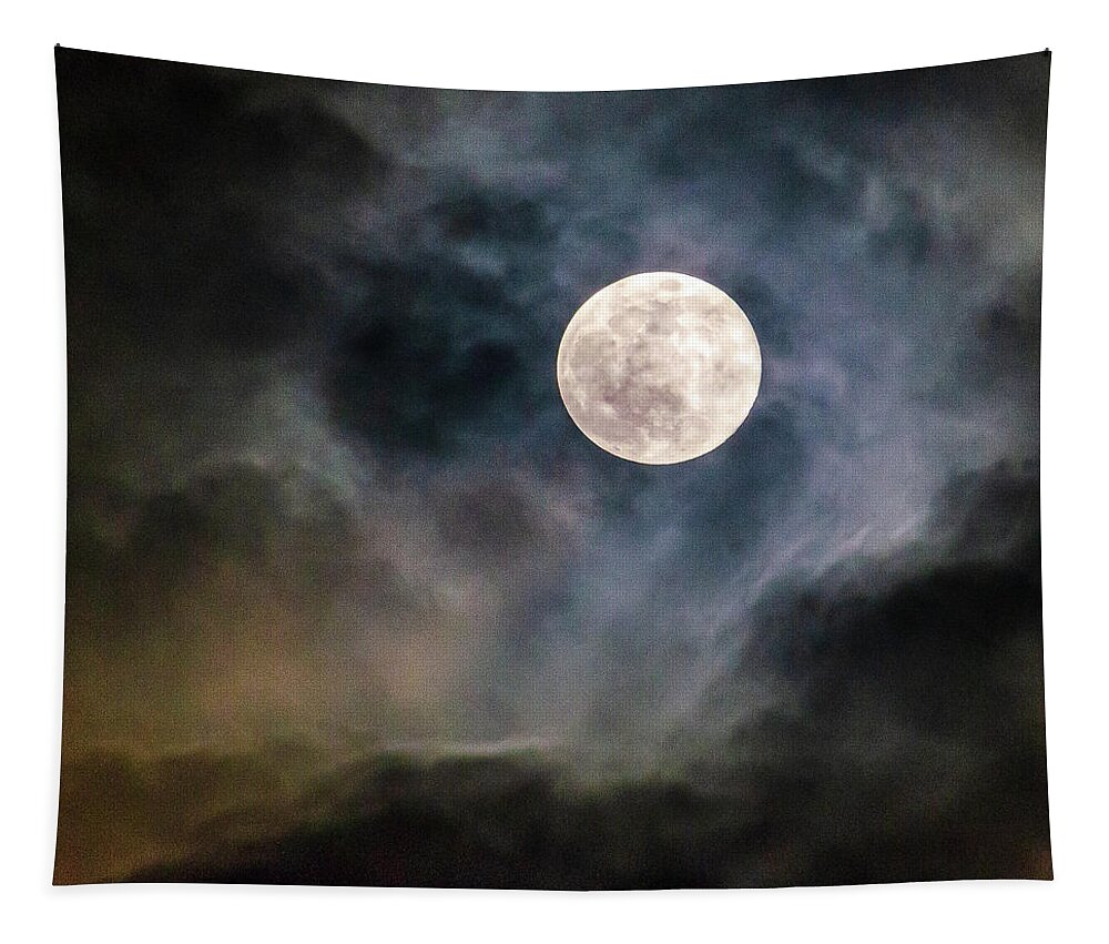 April 2020 Tapestry featuring the photograph Super Moon April 2020 by Frank Mari