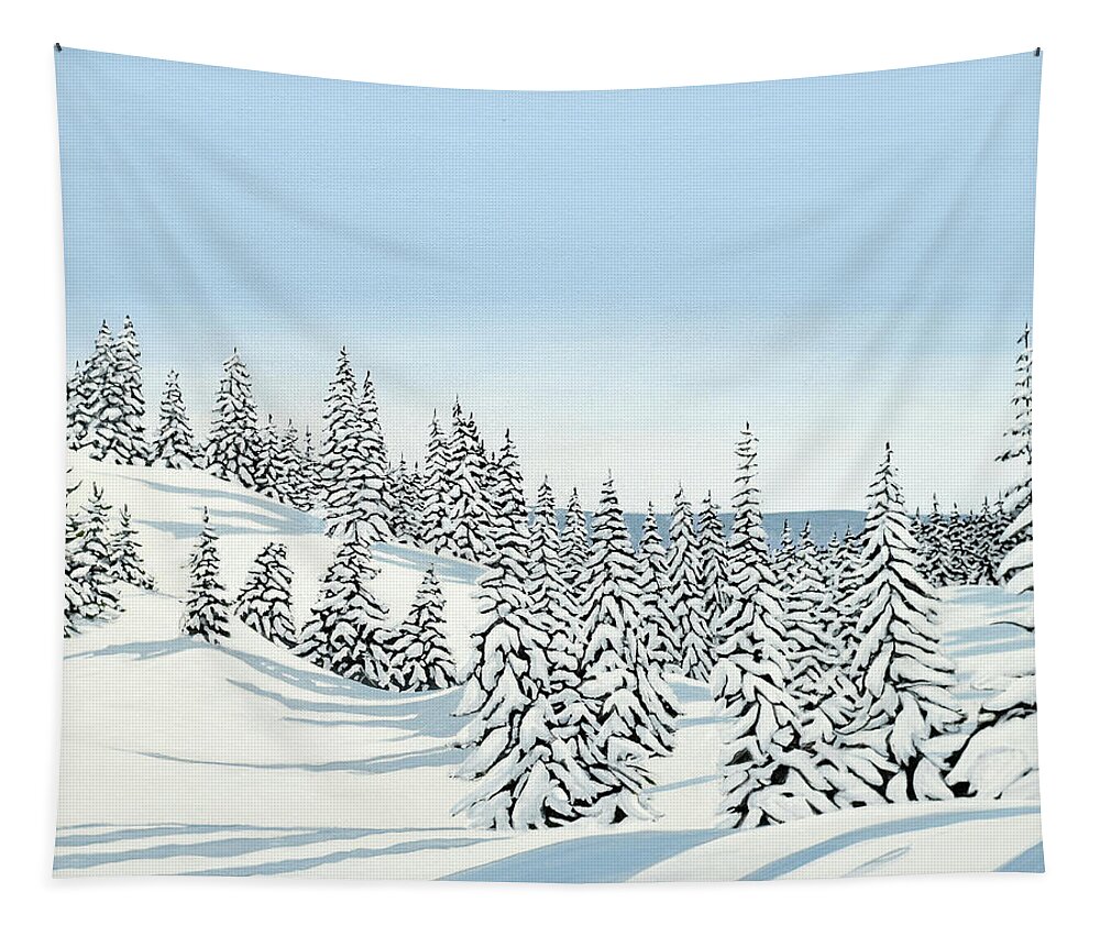 Lake Superior Tapestry featuring the painting Superior Winter by Kenneth M Kirsch