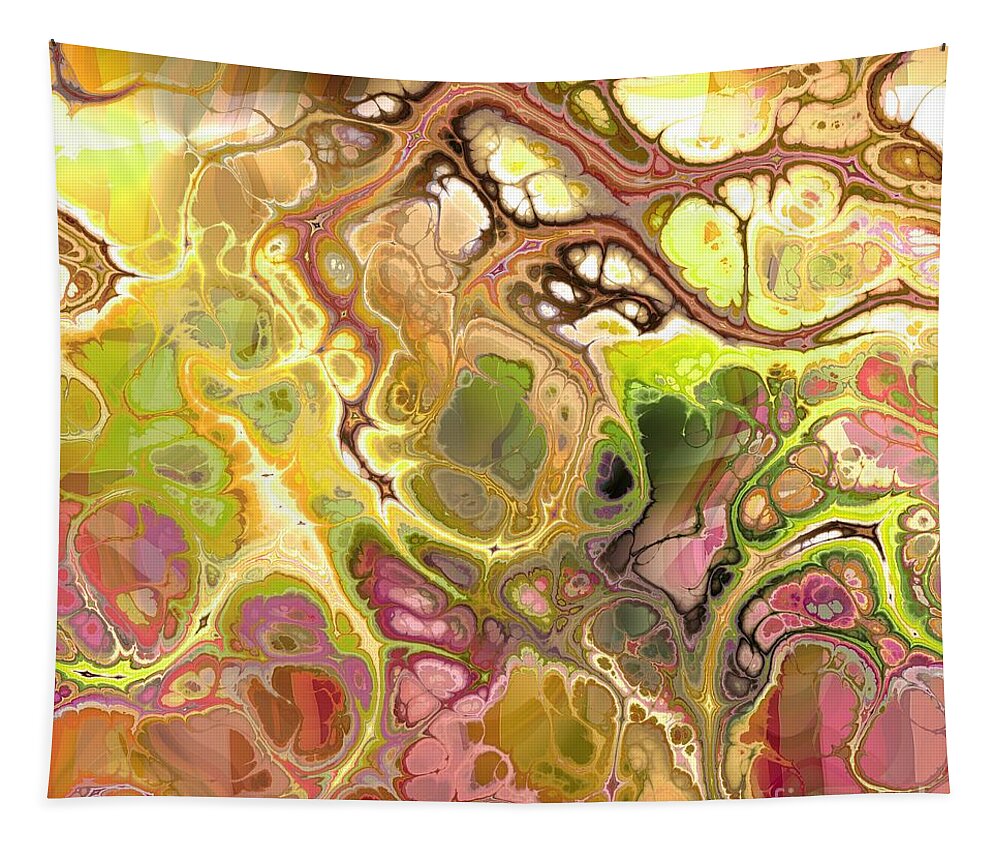 Colorful Tapestry featuring the digital art Suroto - Funky Artistic Colorful Abstract Marble Fluid Digital Art by Sambel Pedes