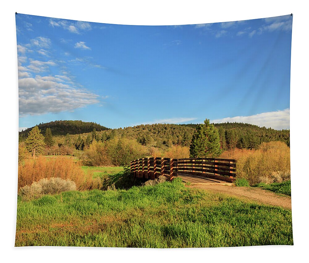 Trail Tapestry featuring the photograph Susanville Ranch Park Bridge by James Eddy