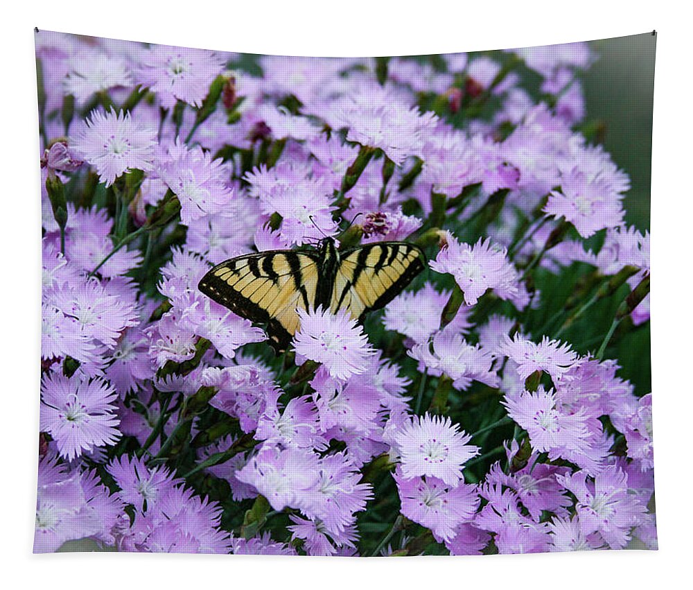 Swallowtail Tapestry featuring the photograph Swallowtail in the Pinks by Kristin Hatt