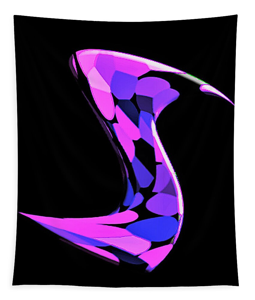 Abstract Tapestry featuring the digital art Swan Abstract by Ronald Mills
