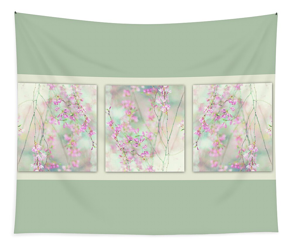 Triptych Tapestry featuring the photograph Sweet Cherry Triptych by Jessica Jenney