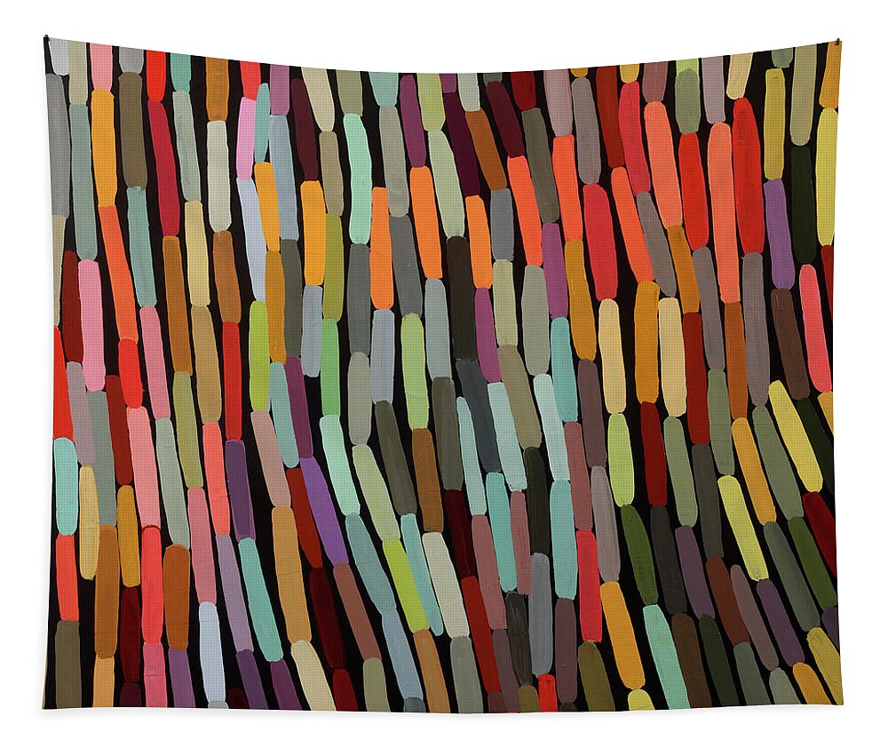 Abstract Art Tapestry featuring the painting Swimming Upstream #1 by Jane Davies