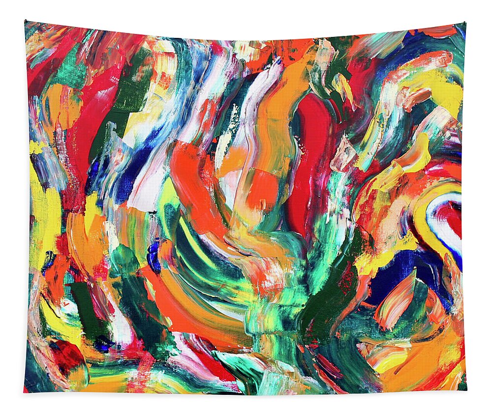 Abstract Tapestry featuring the painting Swirl 2 by Teresa Moerer