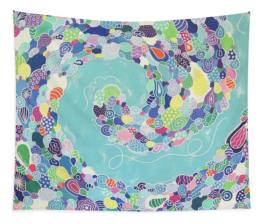 Pattern Art Tapestry featuring the painting Swirling Medley by Beth Ann Scott