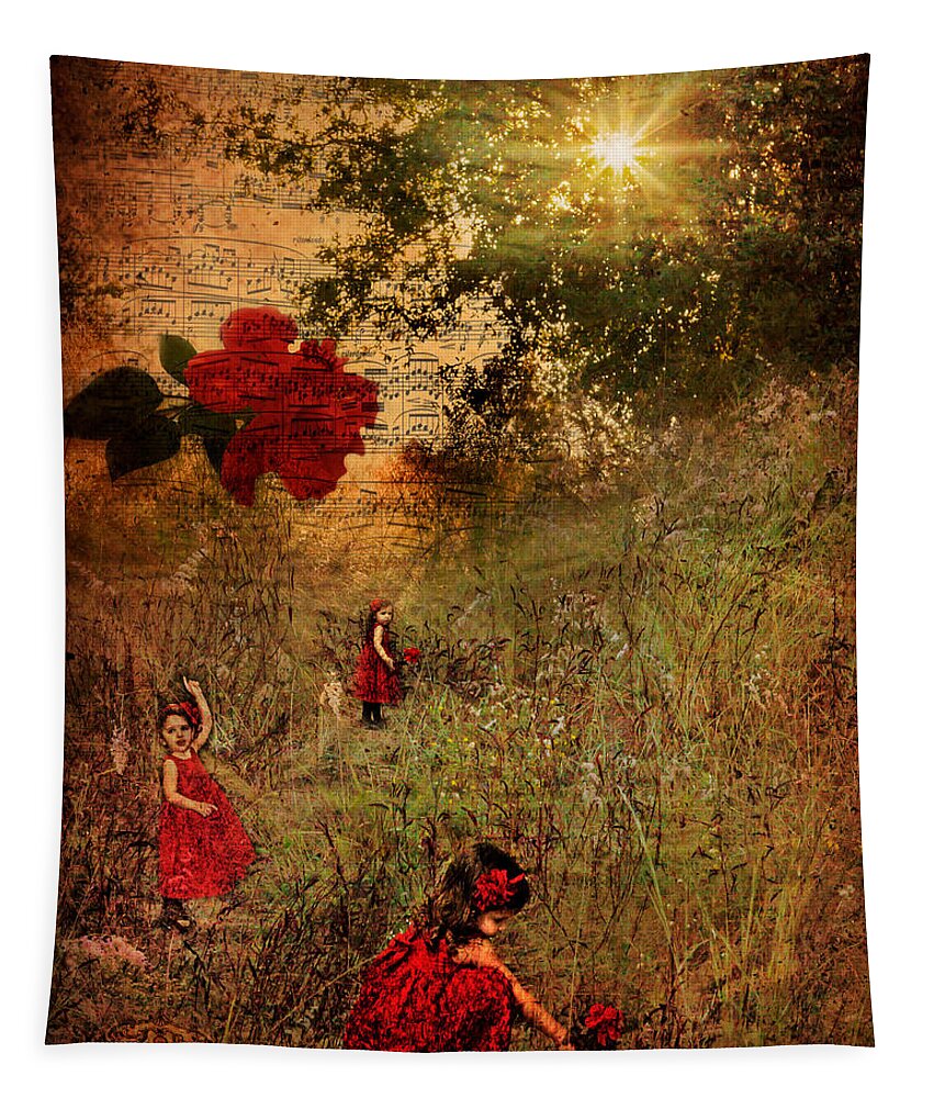  Tapestry featuring the photograph Sydney and the Red Flower by Shara Abel