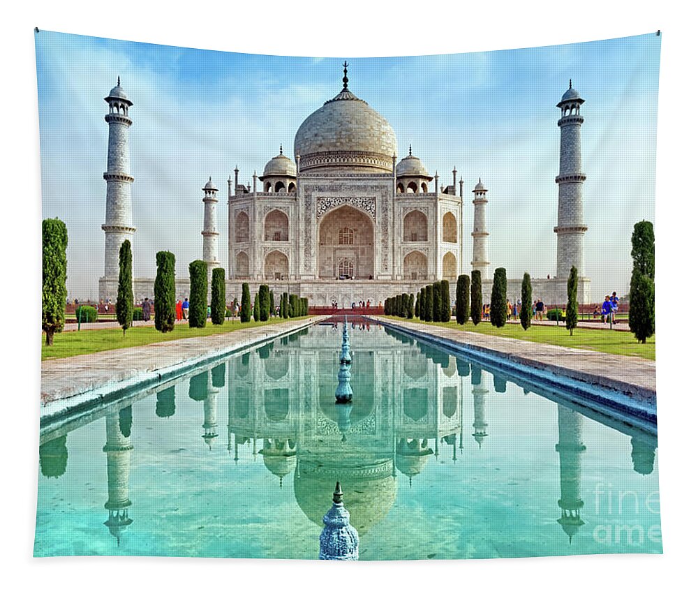 Taj Mahal Tapestry featuring the photograph Taj Mahal 1 by Tom Watkins PVminer pixs