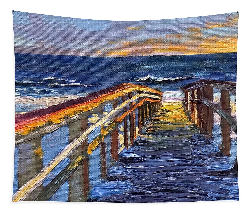 Beach Tapestry featuring the painting Take me to the Beach by Lisa Marie Smith