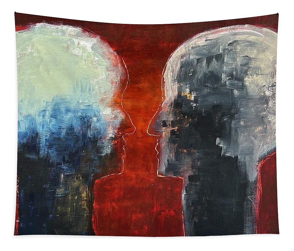 Acrylic. Dry Wall Tapestry featuring the painting Talking Heads by David Euler