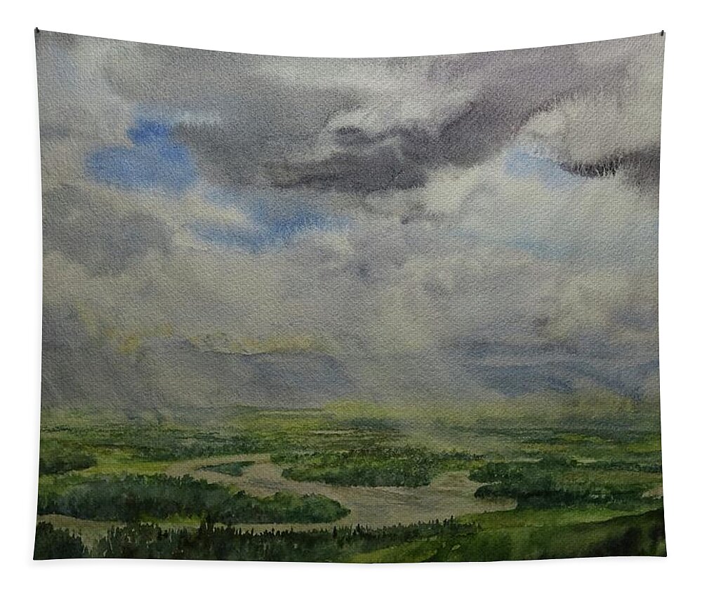 Alaska Tapestry featuring the painting Tanana Valley Showers by Deborah Horner