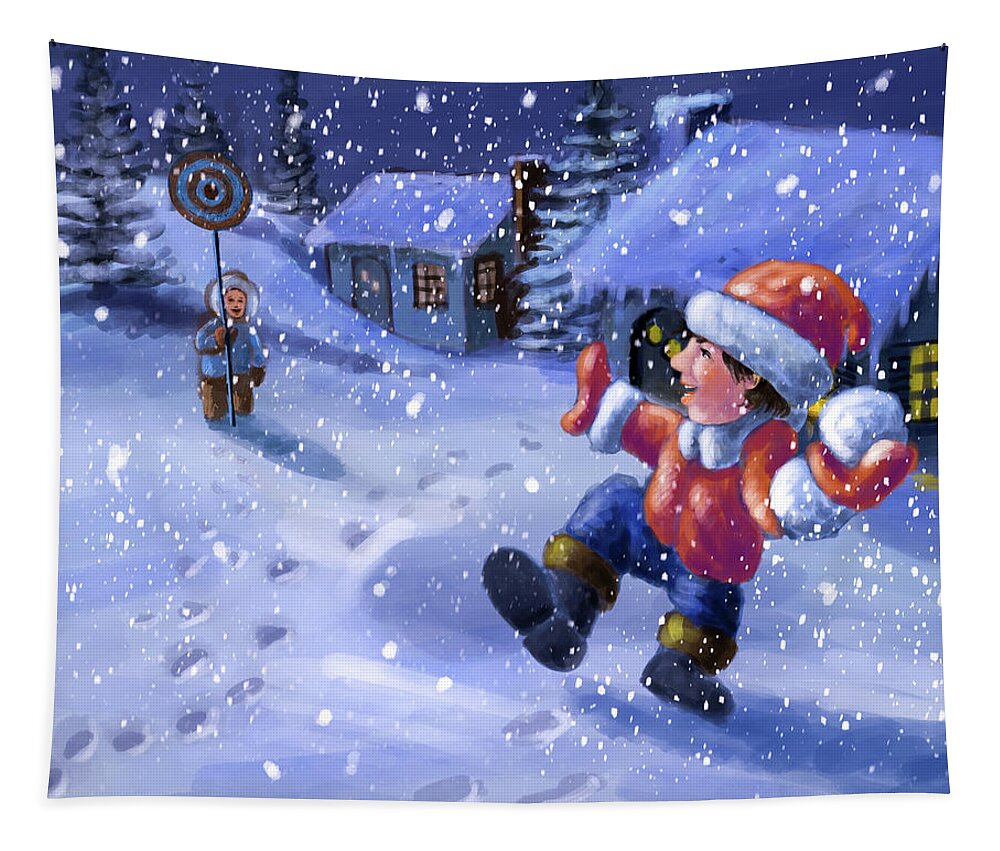 Snow Tapestry featuring the digital art Target Practice by Larry Whitler
