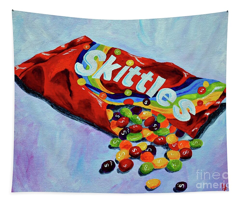 Candy Art Rainbow Tapestry featuring the painting Taste the Rainbow by Herschel Fall