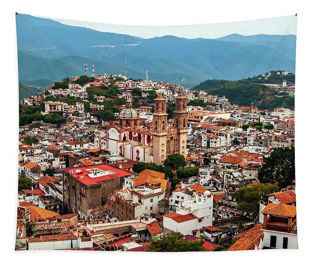 Taxco Tapestry featuring the photograph Taxco From Above by William Scott Koenig