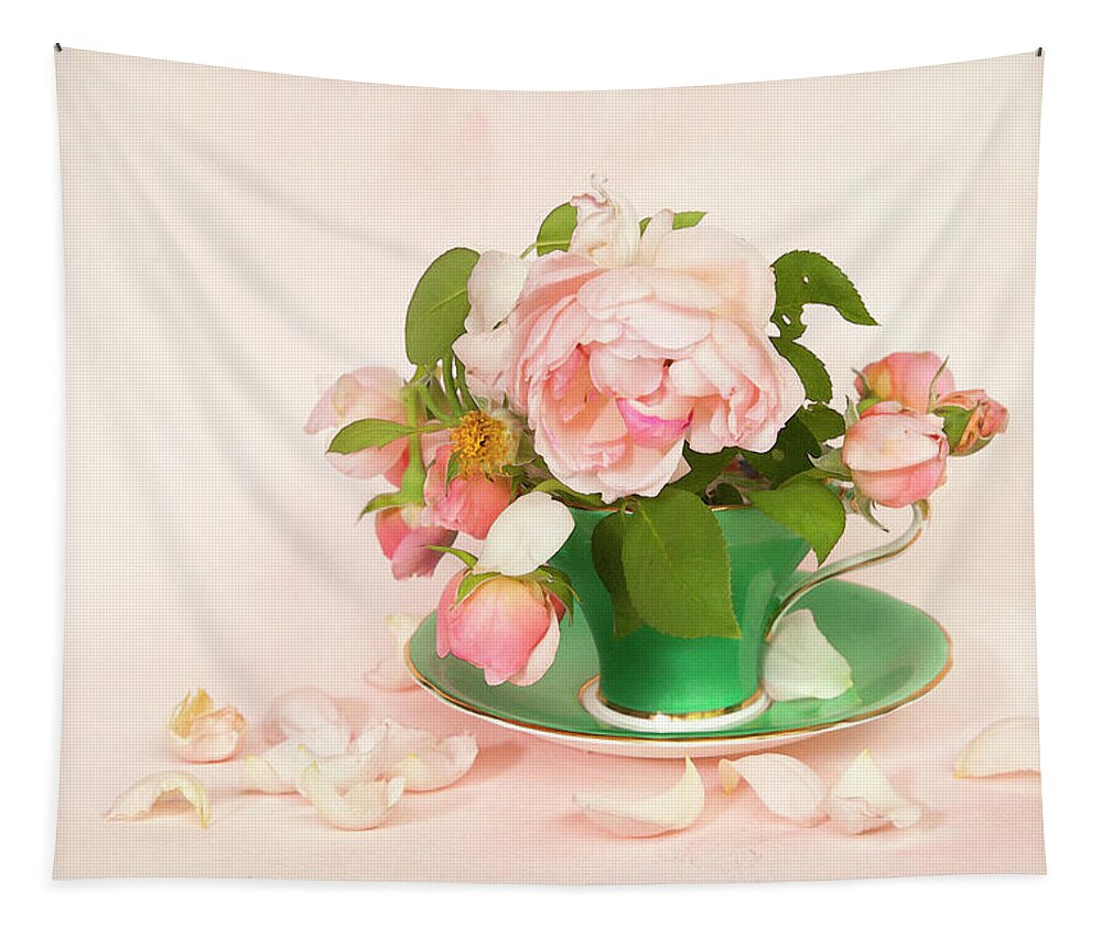 Roses Tapestry featuring the photograph Tea Rose by Theresa Tahara