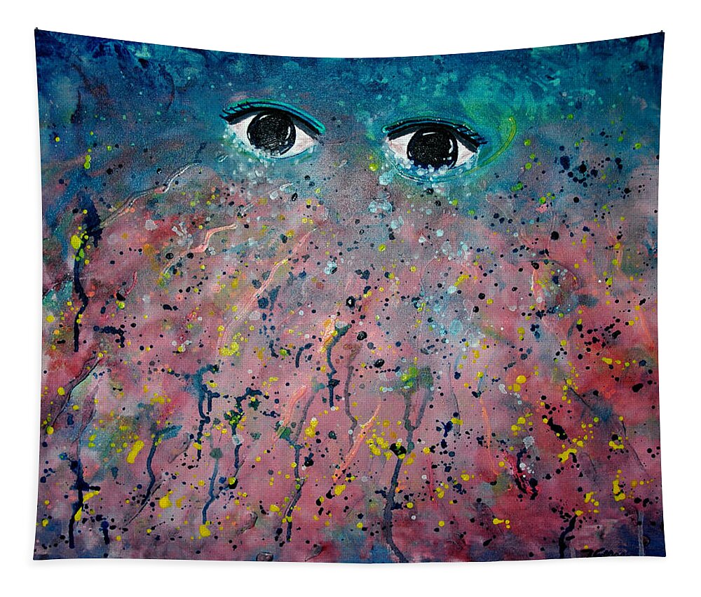 Mythical Tapestry featuring the painting Tears of the Goddess by Vallee Johnson