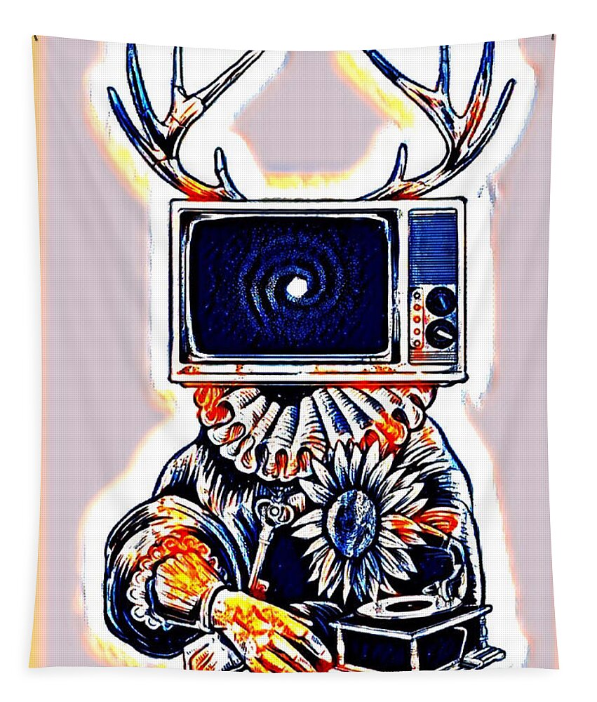 Cyber Arts Tapestry featuring the digital art Telly by Lawrence Allen