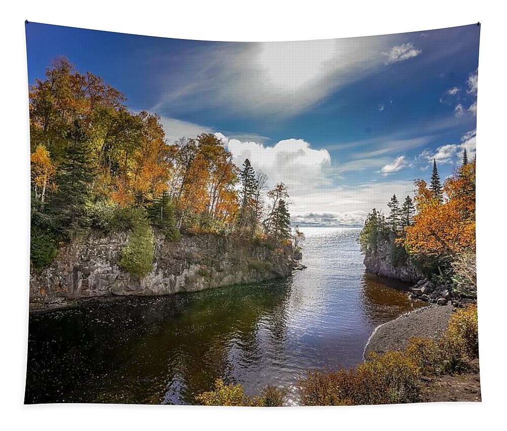 Inspirational Tapestry featuring the photograph Temperance River by Susan Rydberg
