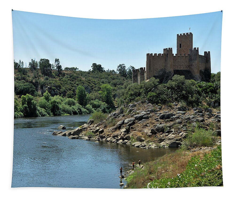 Templar Tapestry featuring the photograph Templar Castle of Almourol Scene by Angelo DeVal