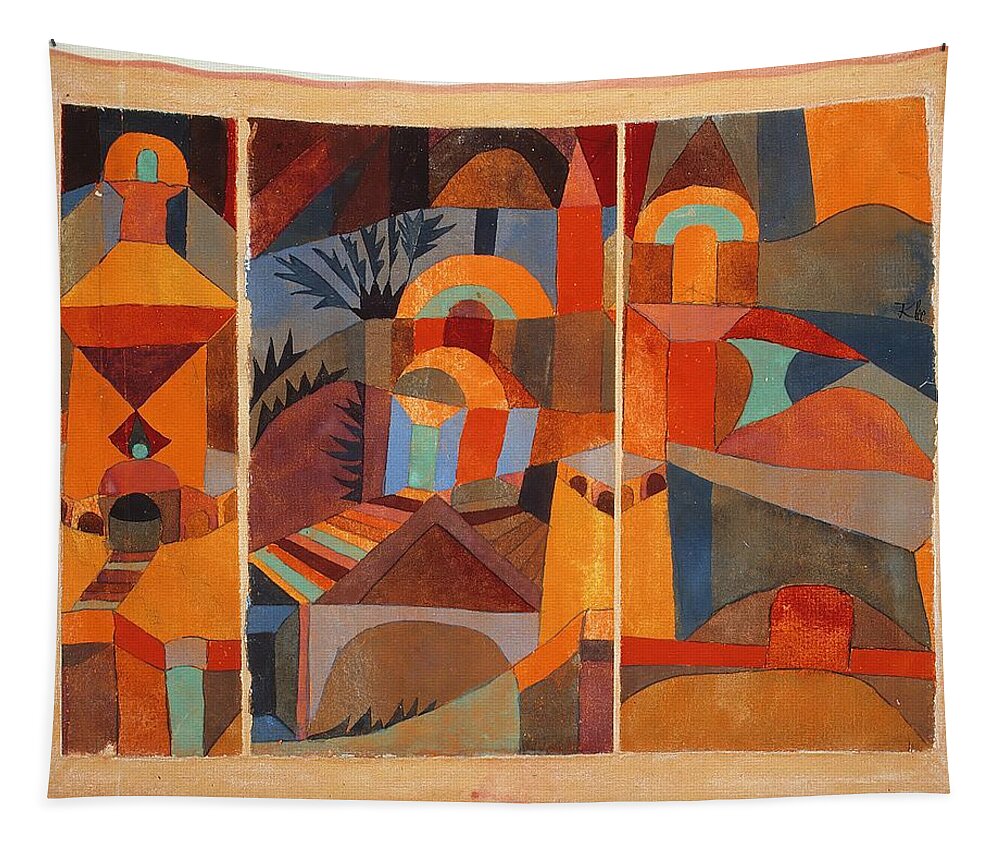 Paul Klee Tapestry featuring the painting Temple Gardens by Paul Klee