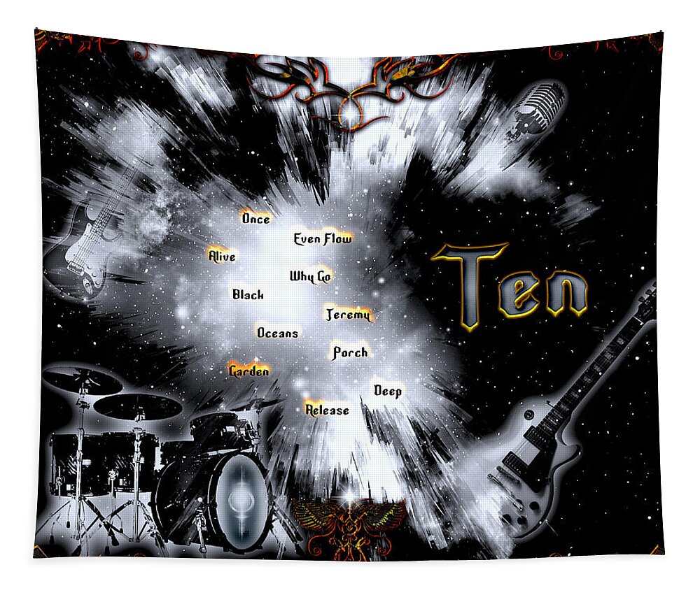 Ten Tapestry featuring the digital art Ten by Michael Damiani