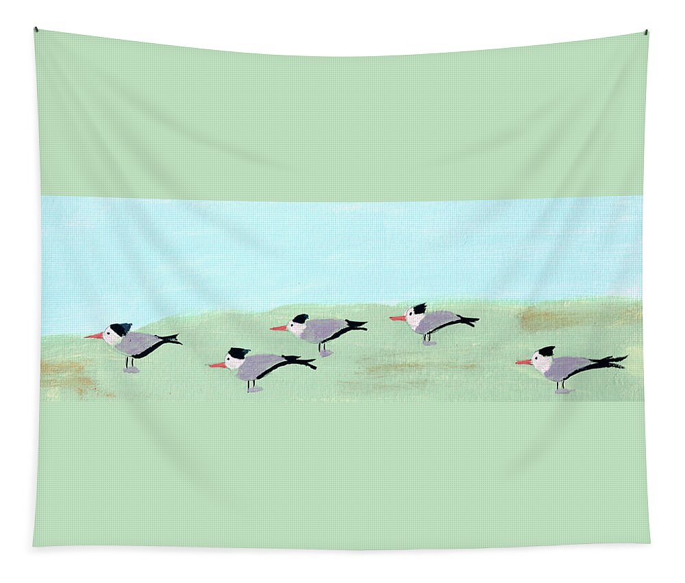 Tern Tapestry featuring the painting Tern Around Look At Me by Deborah Boyd