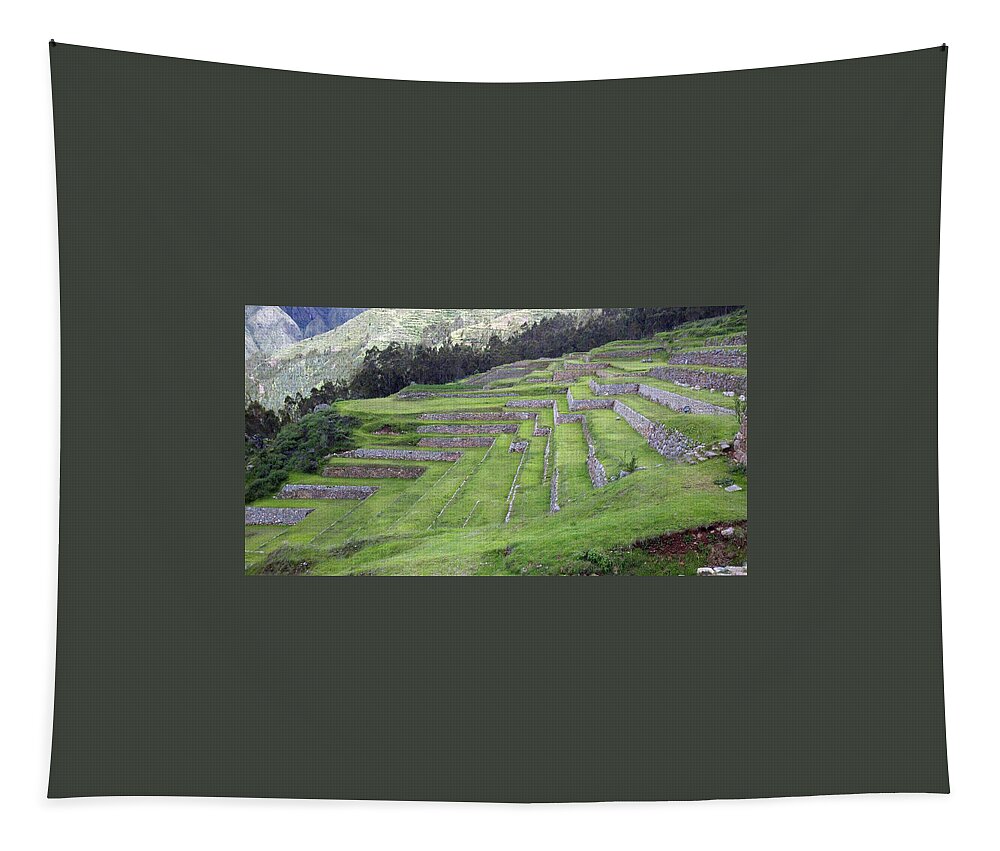 Archaeology Tapestry featuring the photograph Terraces of Chinchero, Peru by Trevor Grassi