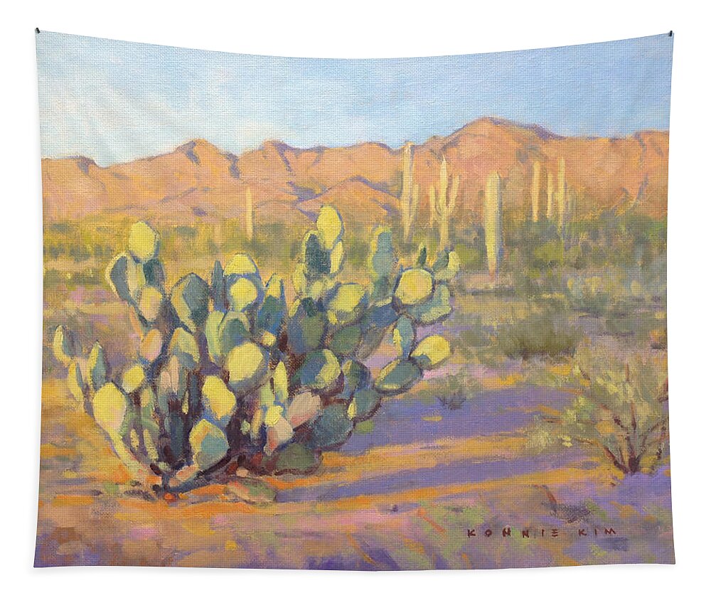 Southwest Tapestry featuring the painting The Magic Hour by Konnie Kim
