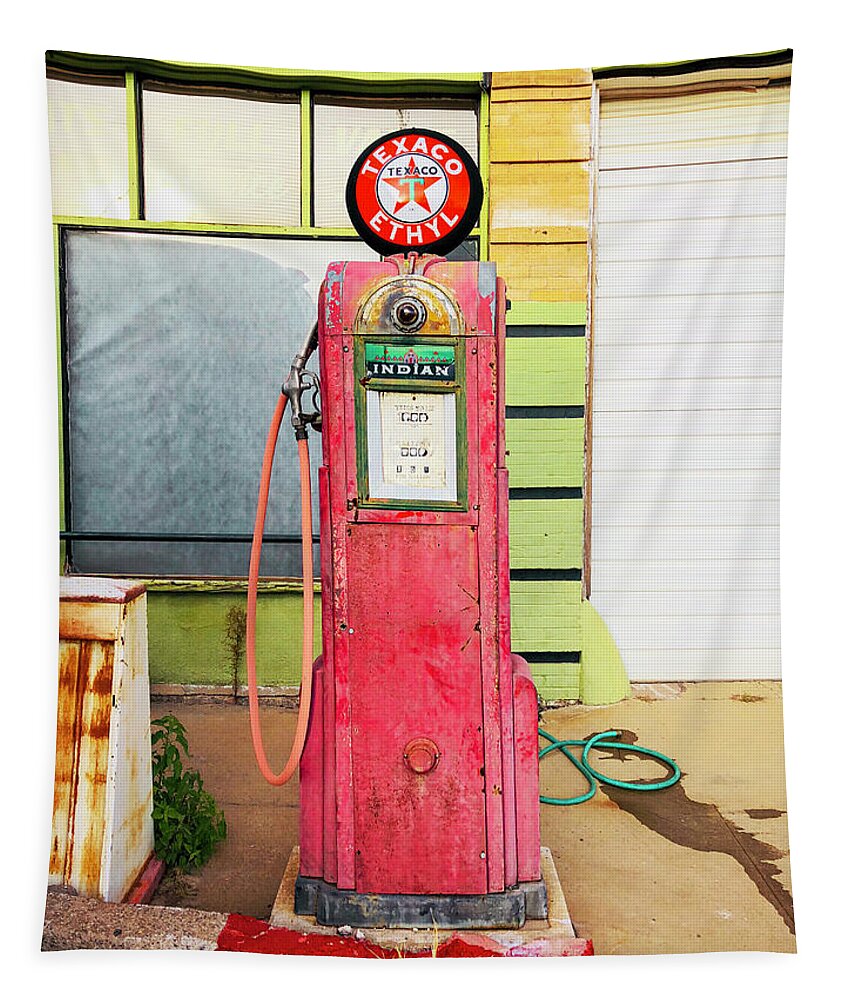 Texaco Gas Pump Tapestry featuring the photograph Texaco antique gas pump by Tatiana Travelways