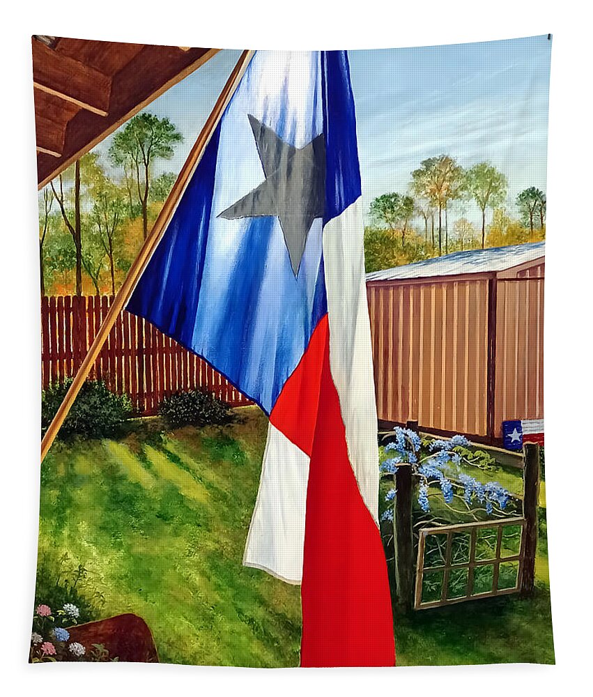 Texas Tapestry featuring the painting Texas Pride by Randy Welborn