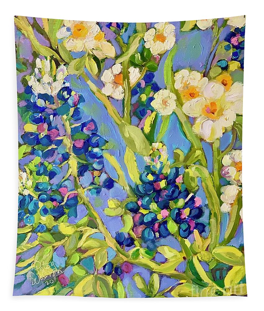 Bluebonnets Tapestry featuring the painting Texas Treasure by Patsy Walton