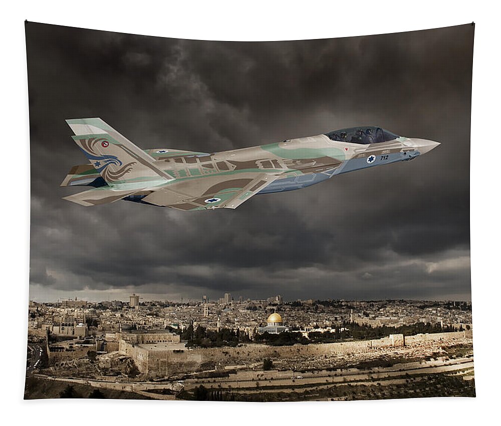 Lightning Tapestry featuring the digital art TF-35I Barak II by Custom Aviation Art