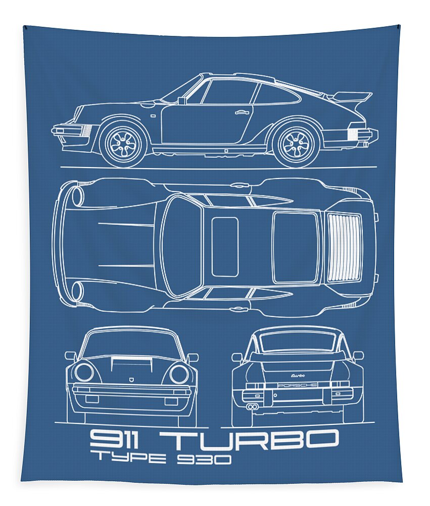 Porsche Tapestry featuring the photograph The 911 Turbo Blueprint by Mark Rogan