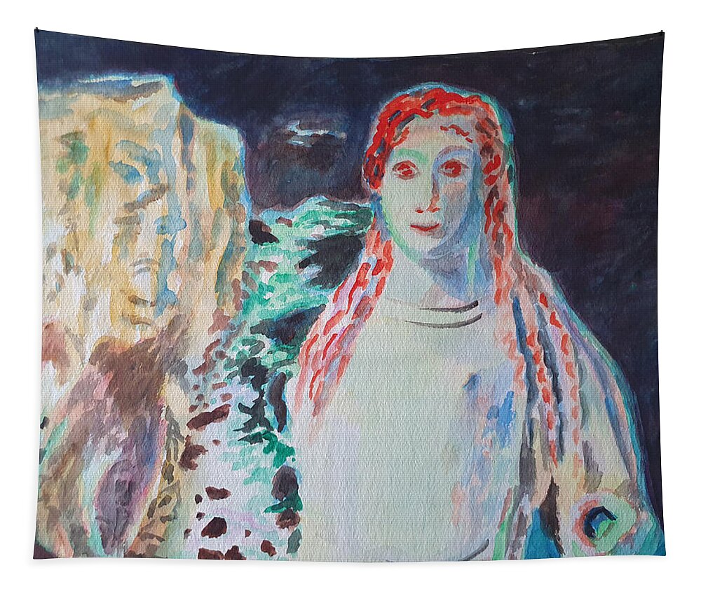 Masterpiece Paintings Tapestry featuring the painting The Awakening by Enrico Garff
