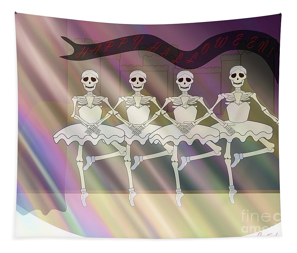 Skeletons Tapestry featuring the digital art The Ballet Class by Denise F Fulmer