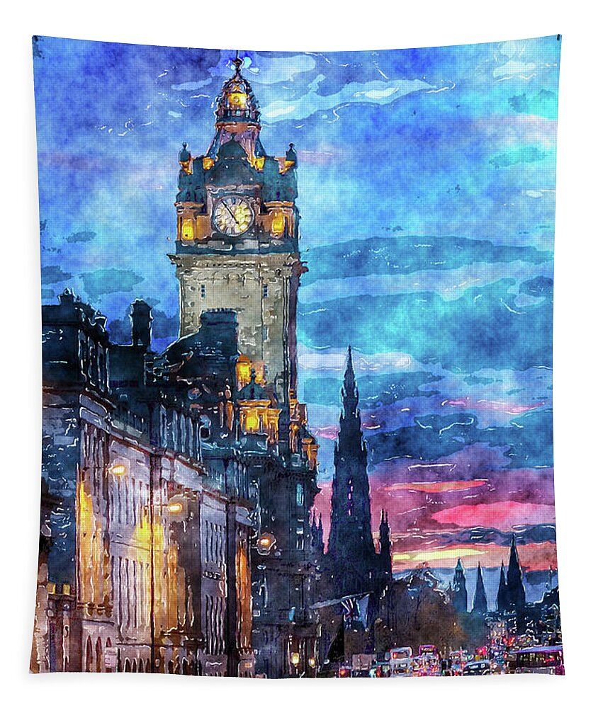 The Balmarol Tapestry featuring the digital art The Balmarol Edinburgh Scotland by SnapHappy Photos
