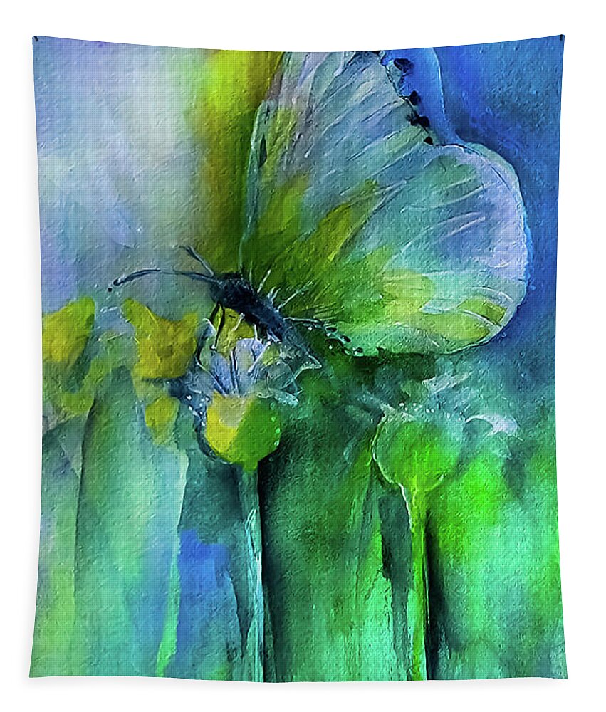 Butterfly Tapestry featuring the painting The Beautiful Life Of A Bug by Lisa Kaiser