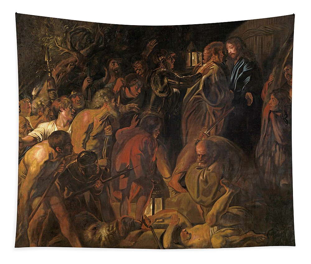 Jacob Jordaens Tapestry featuring the painting The Betrayal of Christ by Jacob Jordaens