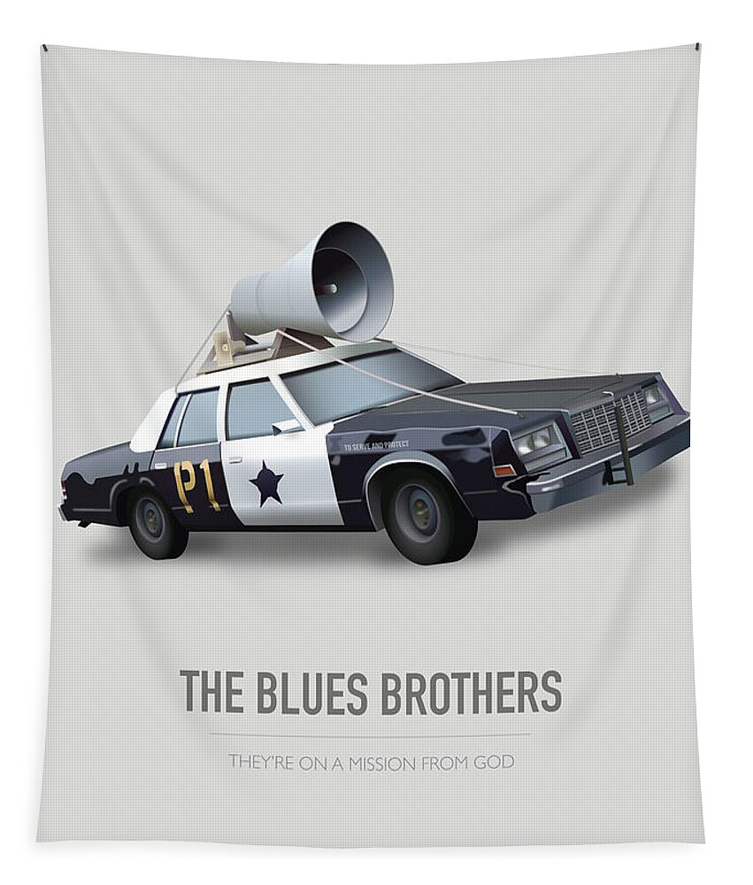 Movie Poster Tapestry featuring the digital art The Blues Brothers - Alternative Movie Poster by Movie Poster Boy