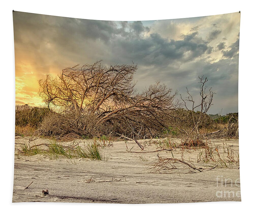 Scenic Tapestry featuring the photograph The Burning Bush by Kathy Baccari