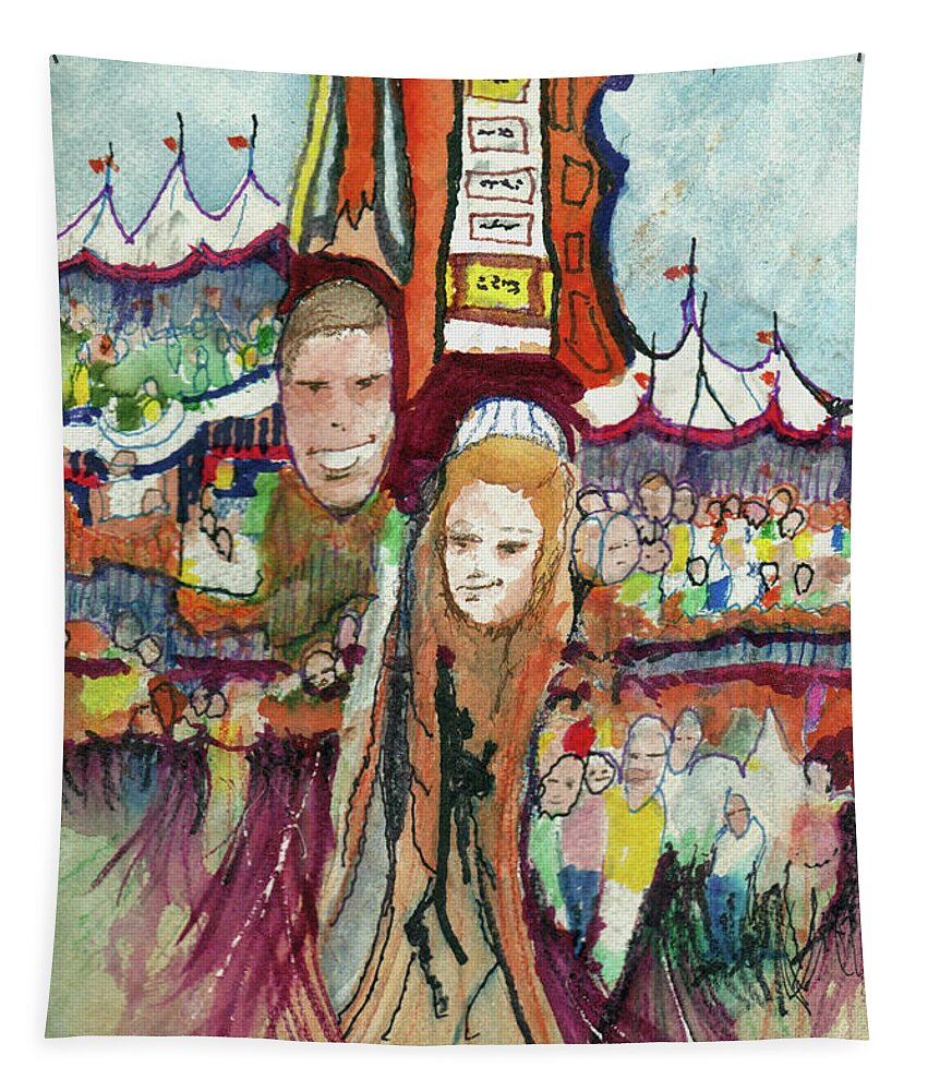 Carnival Tapestry featuring the painting The Carnival by Sam Sidders
