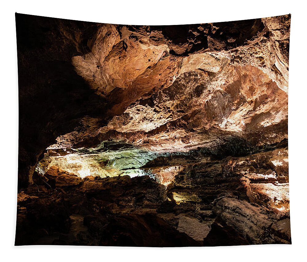 Cueva De Los Verdes Tapestry featuring the photograph The Cave by Josu Ozkaritz