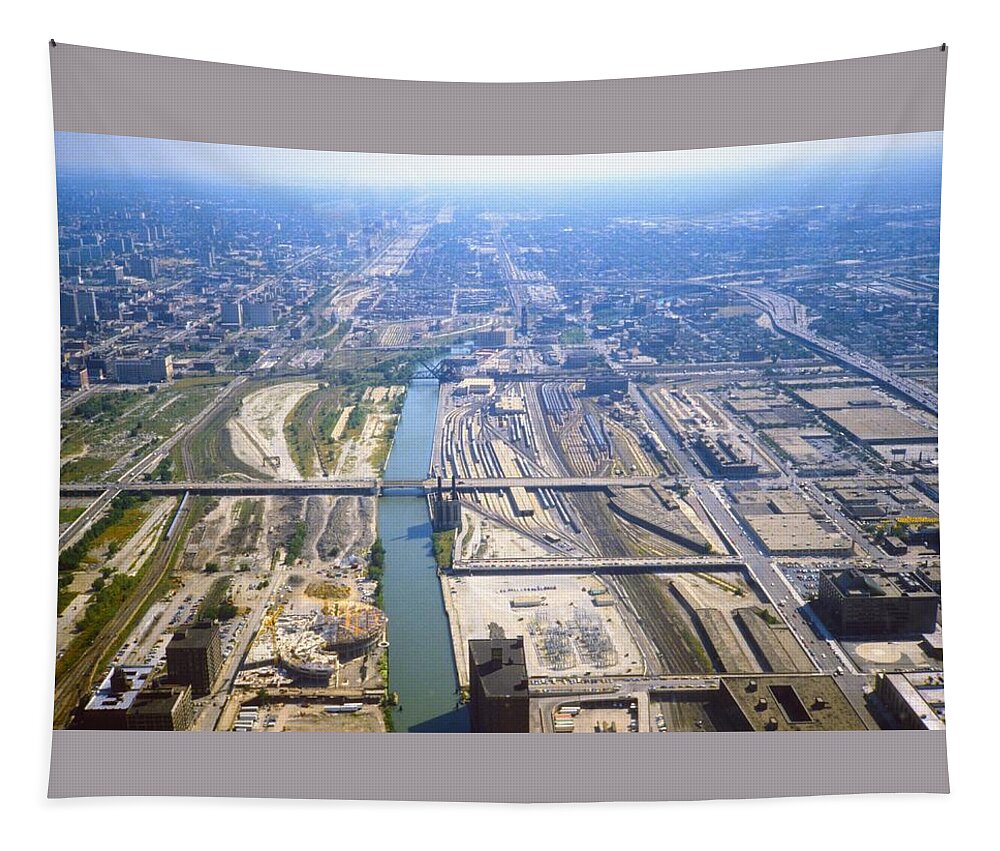  Tapestry featuring the photograph The Chicago Rail Freight Yards in 1984 by Gordon James