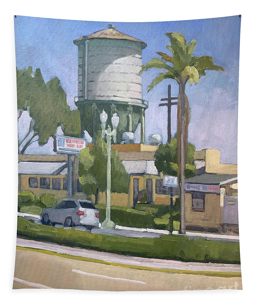 North Park Tapestry featuring the painting The Chicken Pie Shop, San Diego by Paul Strahm