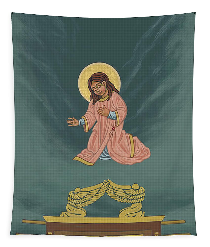 The Child Mary Soon To Become The Ark Of The Covenant Tapestry featuring the painting The Child Mary Soon To Become The Ark of the Covenant by William Hart McNichols