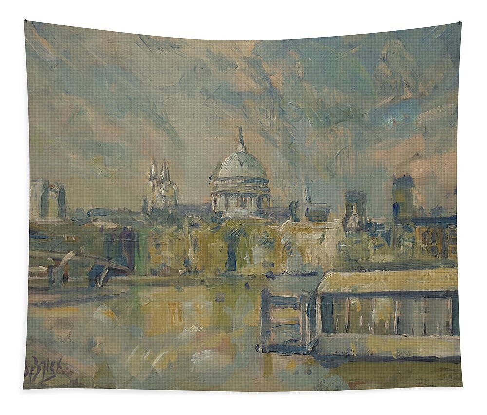Saint Pauls Cathedral Tapestry featuring the painting The City of London by Nop Briex