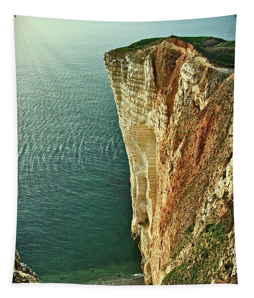 Cliffs At Deauville Tapestry featuring the photograph The Cliffs at Deauville by Susan Maxwell Schmidt