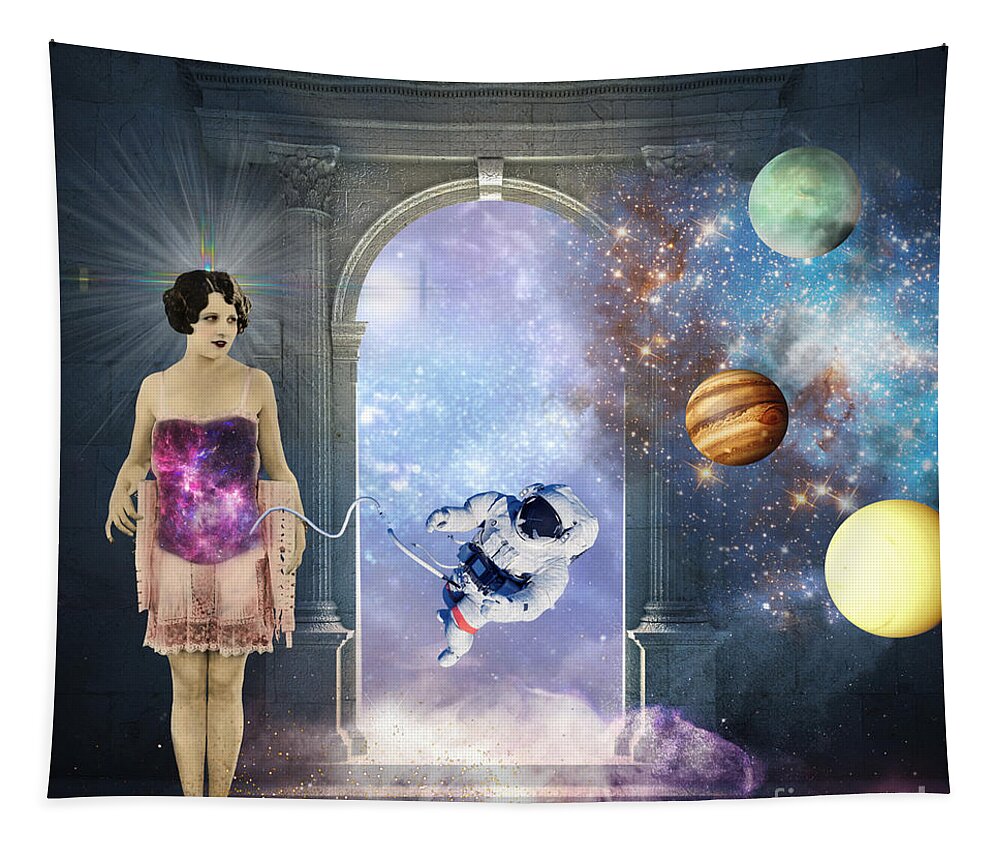 Space Tapestry featuring the digital art The Cord by Janice Leagra