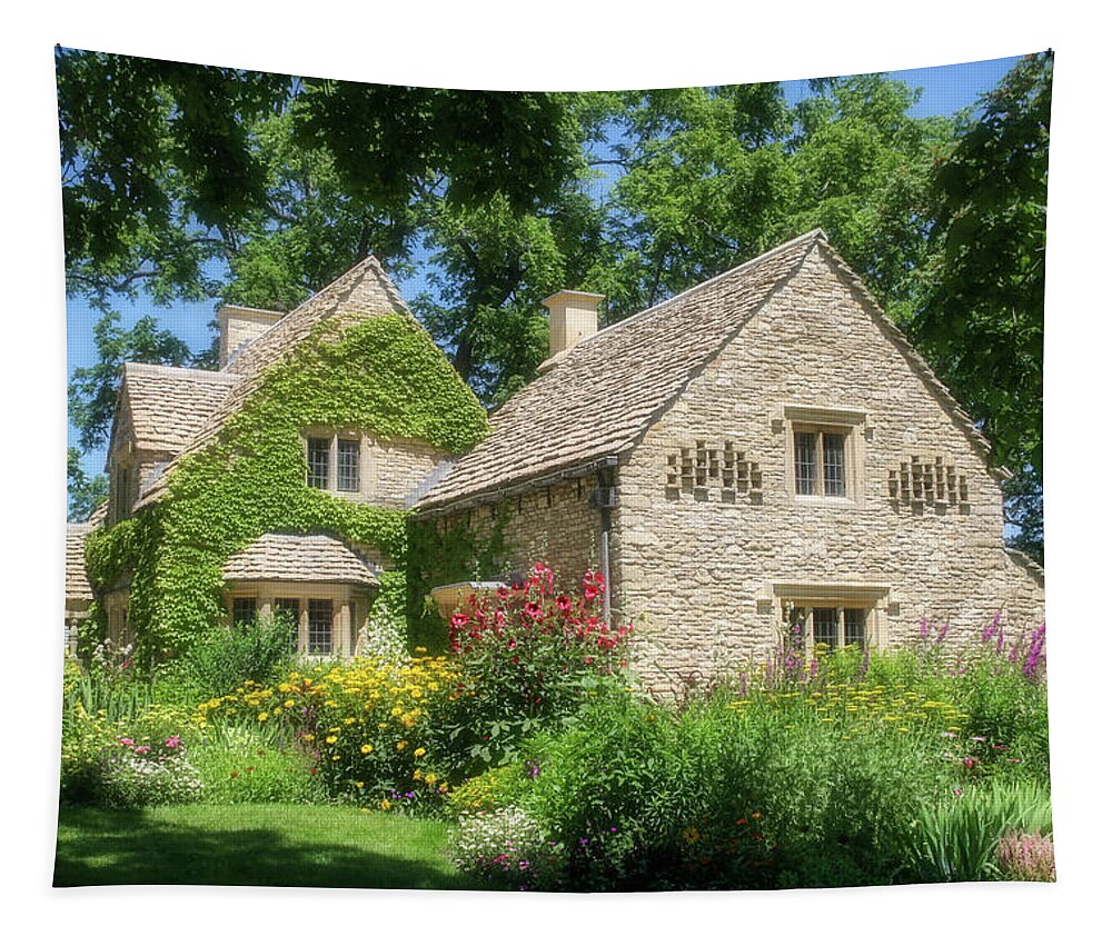 Greenfield Village Tapestry featuring the photograph The Cotswold Cottage by Robert Carter