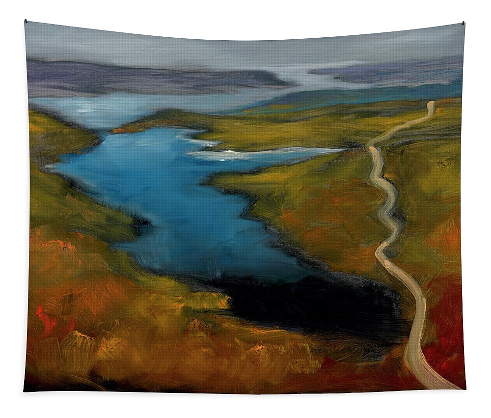 Loch Tapestry featuring the painting The Course by Roger Clarke